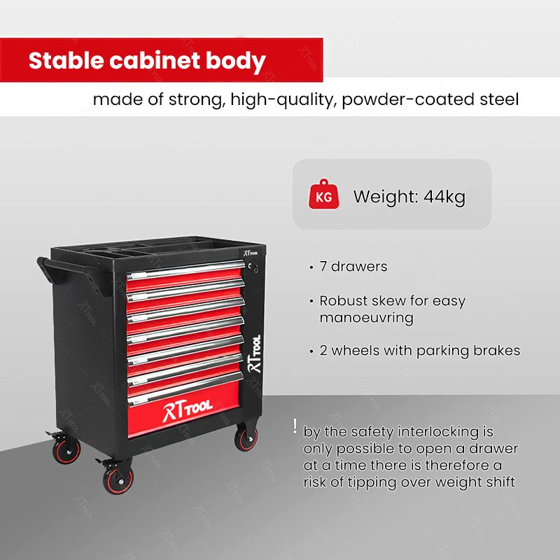 RTTOOL auto repair garage roller cabinet 7-drawer tool cabinet workshop tool storage custom color tool trolley