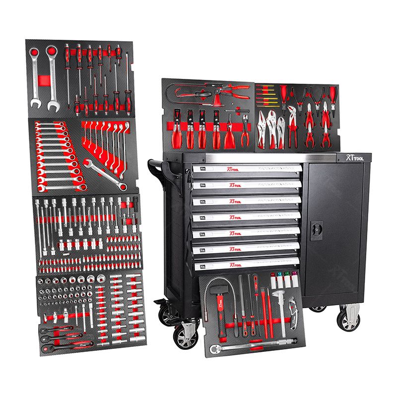 RTTOOL multifunctional tool trolley tool cart tool cabinet iron lockable movable logo color customized key