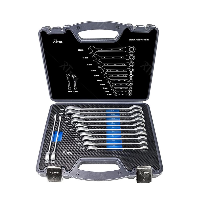 RTTOOL ratchet wrench set 8 to 19 mm tool kit 12 pieces