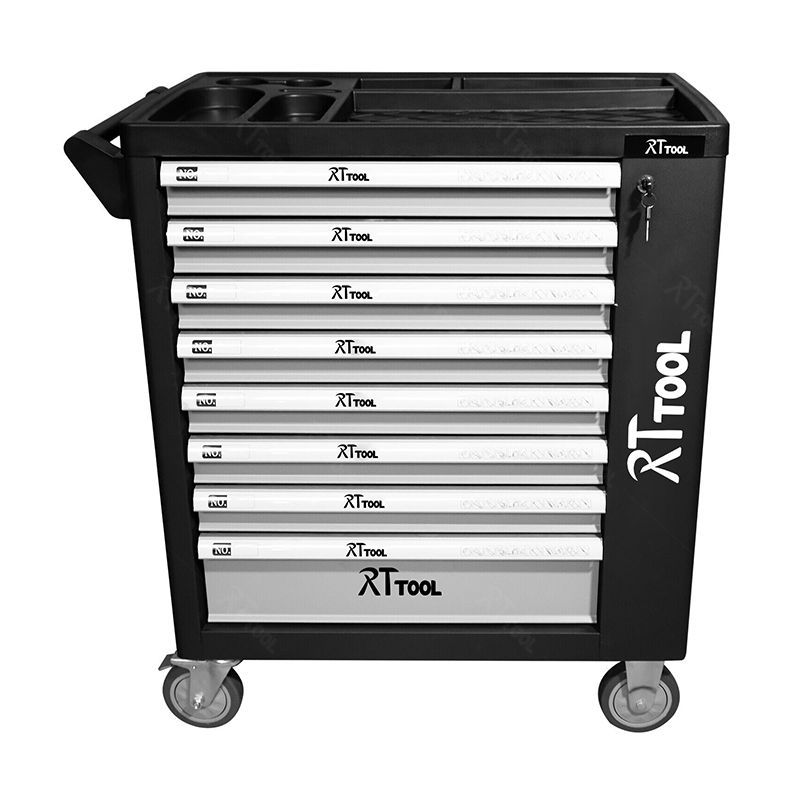 RTTOOL Hand Tool Sets Rolling Box Tool Chest 8 Drawers Workbench Tool Cabinet Cart Trolley