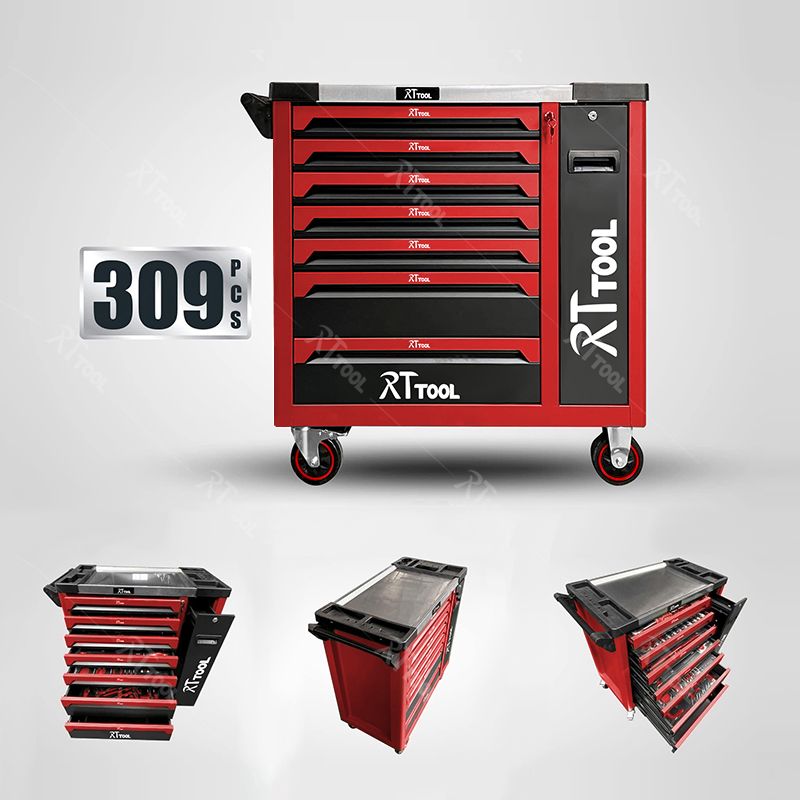 RT 309pcs tools sets 7 drawers rolling cabinet workshop storage cabinets tool box