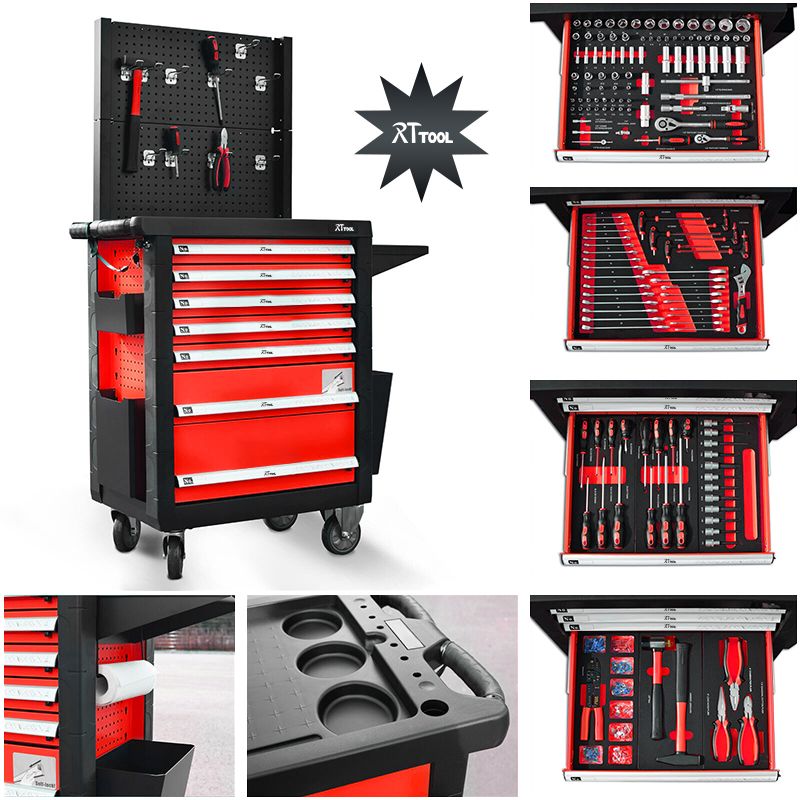 rt tool 7 Drawers 156pcs Rolling Tool Box Cabinet Chest Storage Tools