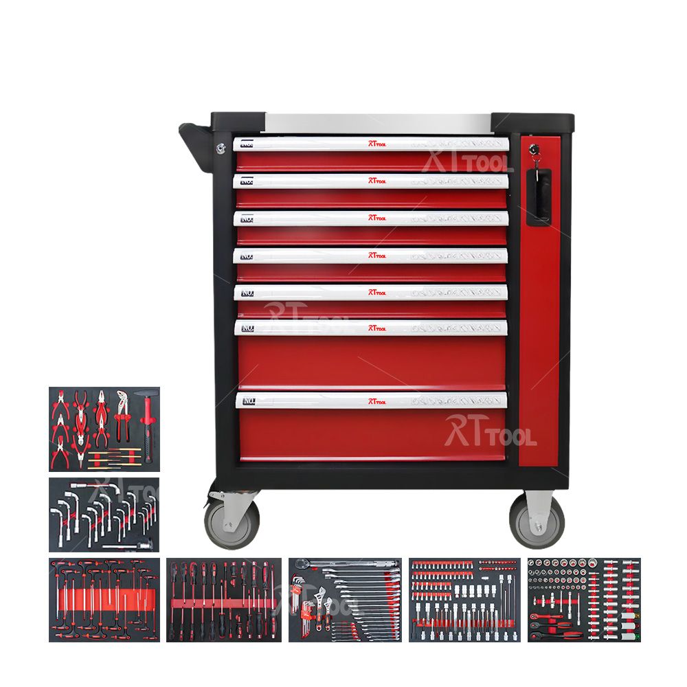 RT TOOL 298A Hot Storage Metal Trolley Cabinet With Hand Tools
