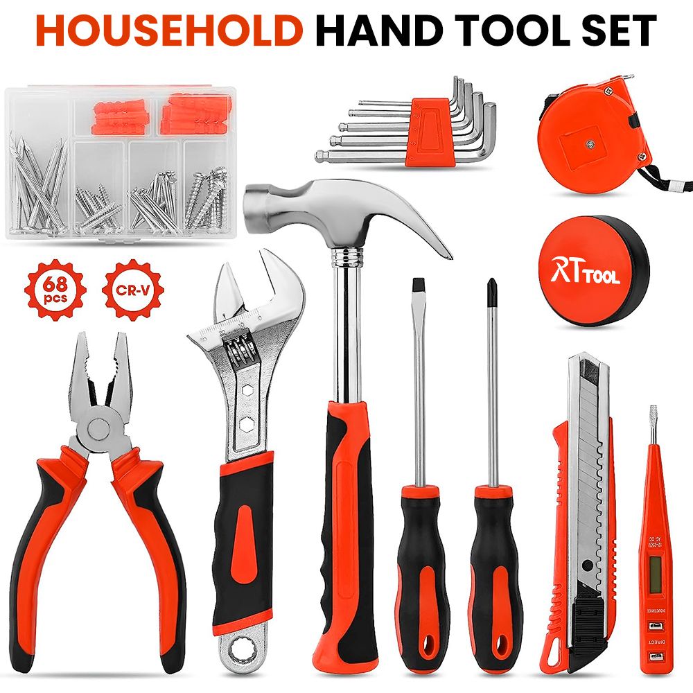 RT tool 68 pcs tool kit set box tool set household takim seti profesyonel tamir