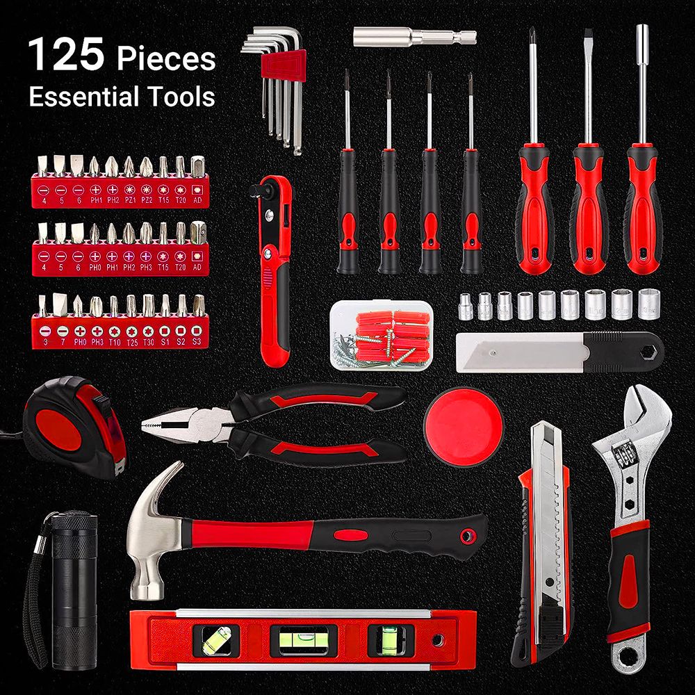 RT tool 125pcs Family Safety Plastic Home Diy Tools Set Hand Tools