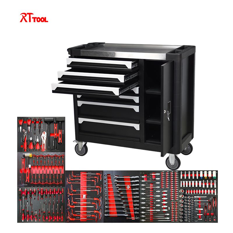 RT TOOL 276A Tool Sets Rolling Box Heavy Duty Stainless Steel Tool Chest 7 Drawers Tool Cabinet Cart Trolley