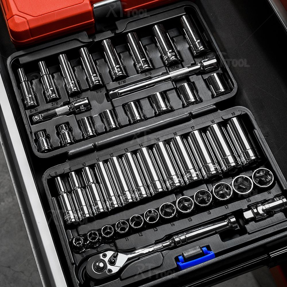 RT 45pcs Rachet Wrench Auto Repair Magnetic Car Repair Hand Tools 3/8 Socket Set