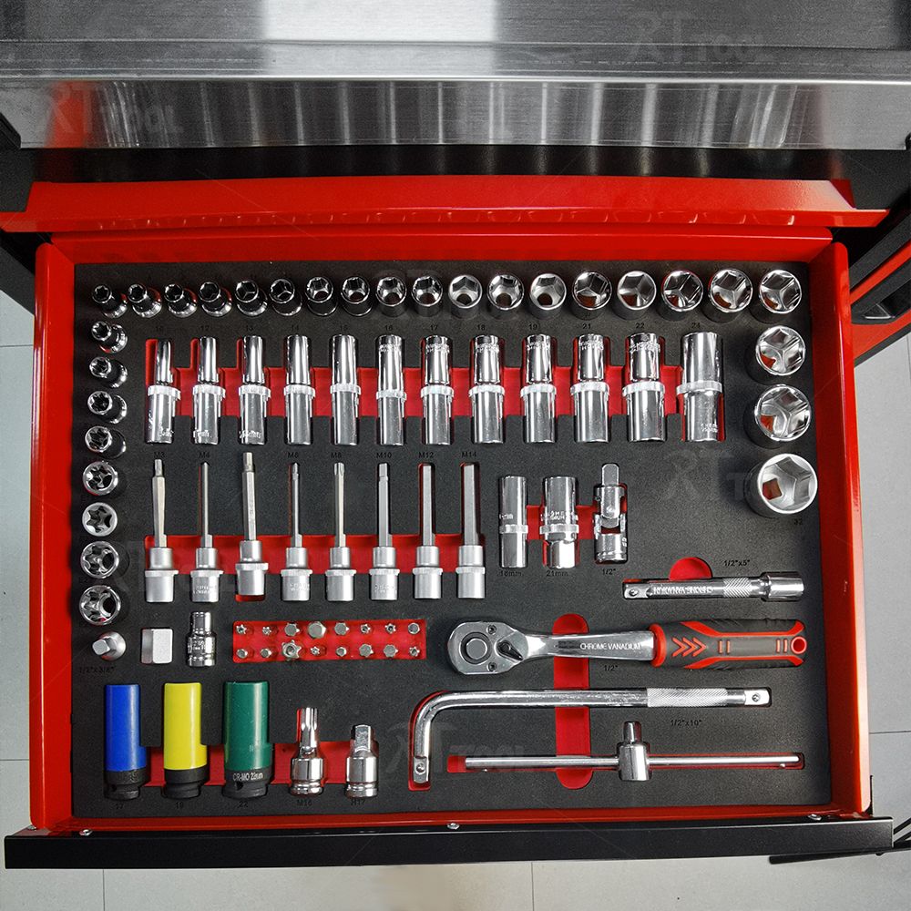 RTTOOL Hardware Tool 7Layer Drawer Workshop Trolley Tool Cabinet Storage With Handle And Casters