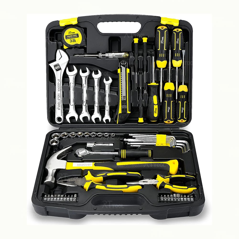 RTTOOL Hardware Toolbox Kits Maintenance Hand Work Tools Household Multi-Function Tools Set
