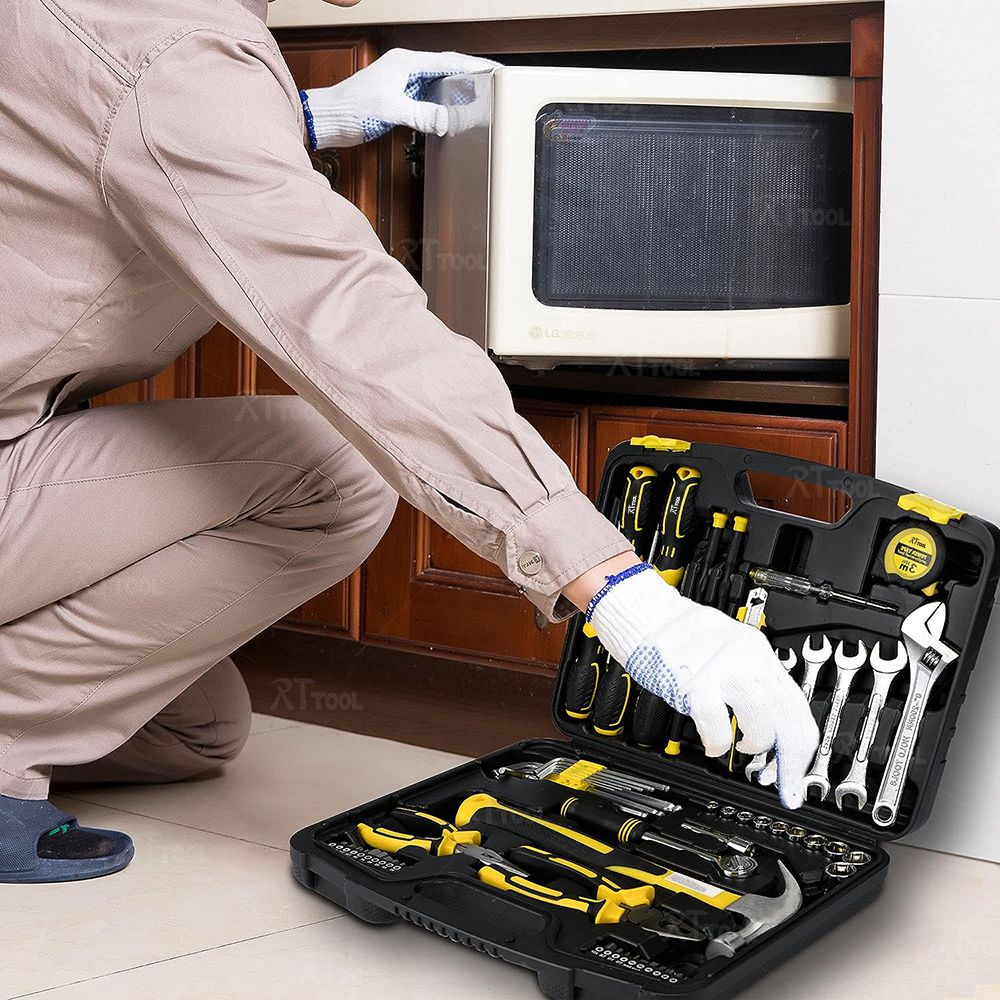 RTTOOL Hardware Toolbox Kits Maintenance Hand Work Tools Household Multi-Function Tools Set