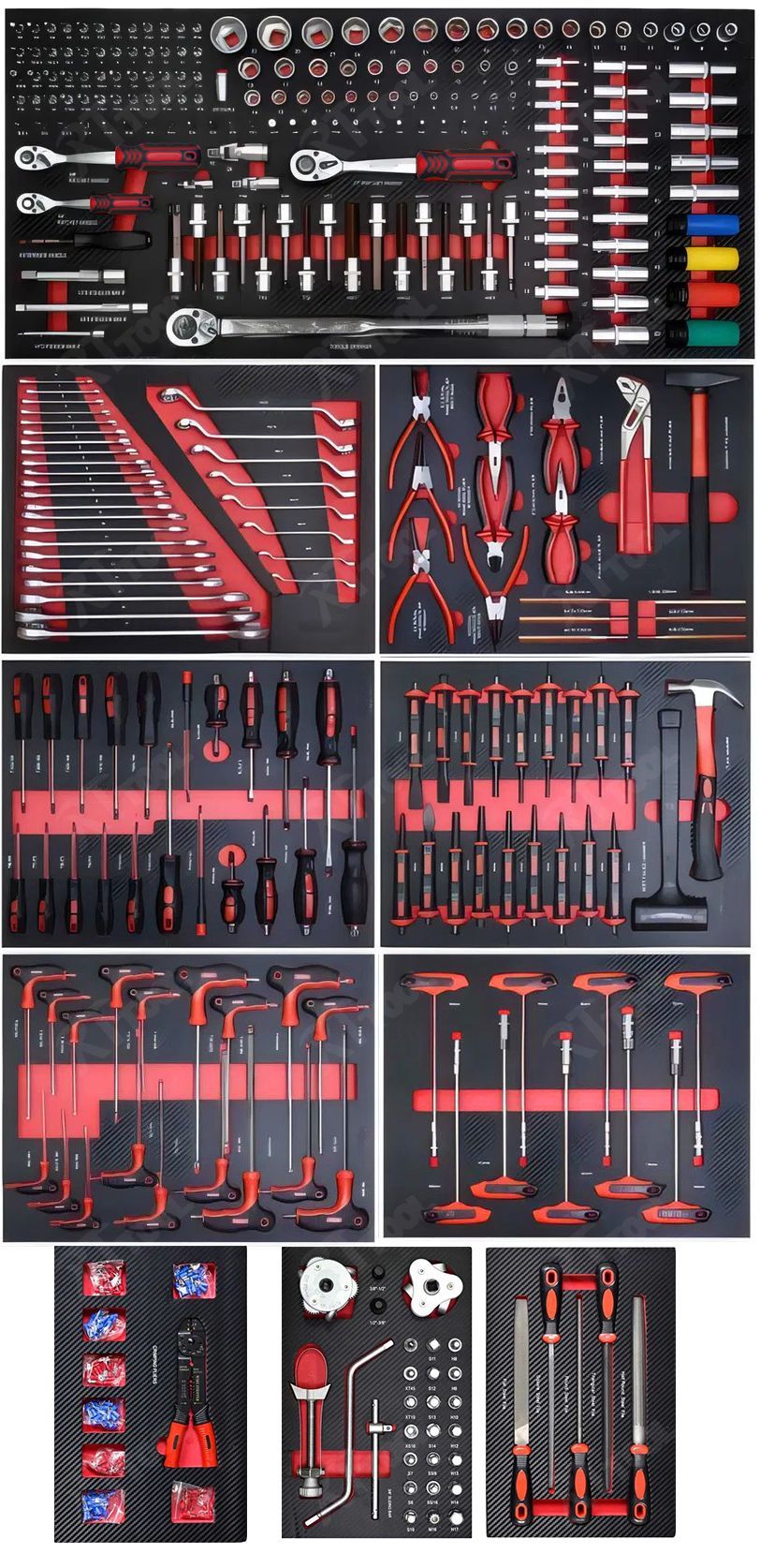 IN STOCK RT TOOL auto repair tool cart set with 12-layer thickening 479 pieces hand push tool cart cabinet