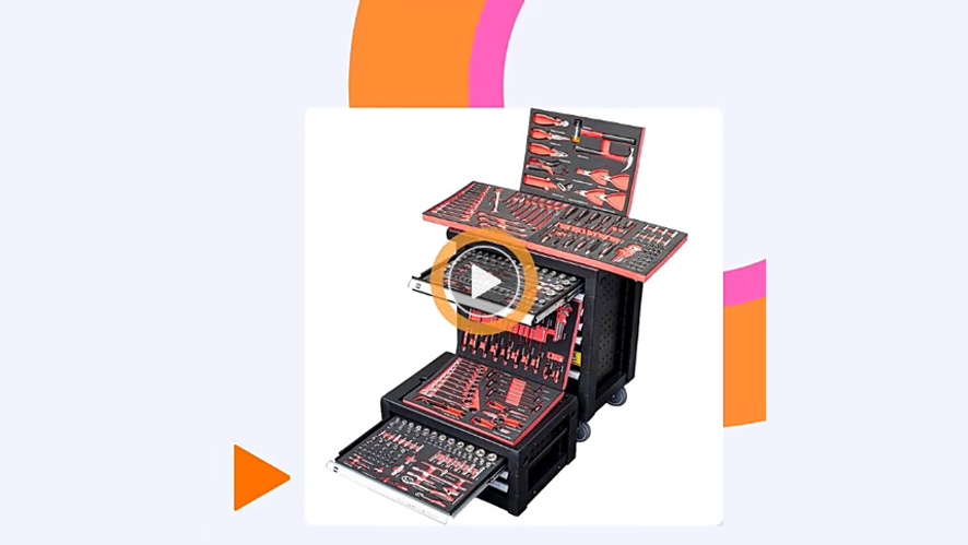 RTTOOL 290 PCS Rolling Tool Cabinet Vehicle Tools with Comprehensive Mechanical Tools Sets