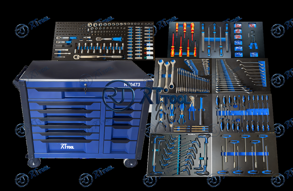 WORKSHOP TROLLEY WITH 12 DRAWERS  10 OF WHICH ARE FILLED WITH  473 PIECE TOOL SET