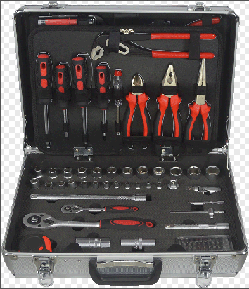 RTTOOL 155pcs Aluminium Tools All Hand Tools Names Set