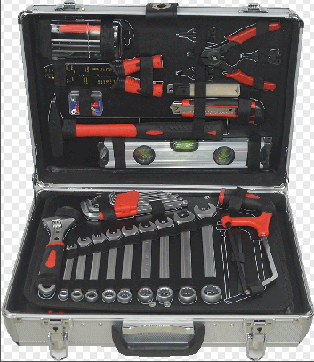 RTTOOL 155pcs Aluminium Tools All Hand Tools Names Set