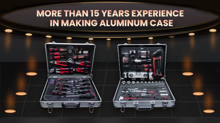 RTTOOL 62Pieces Chrome Vanadium Home Garage Repair Hand Tool Set In Aluminum Tool Case Kit