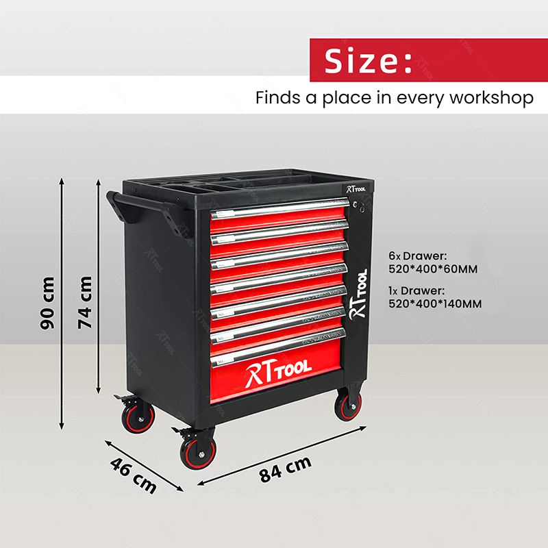 RTTOOL auto repair garage roller cabinet 7-drawer tool cabinet workshop tool storage custom color tool trolley