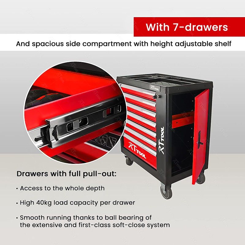 RTTOOL auto repair garage roller cabinet 7-drawer tool cabinet workshop tool storage custom color tool trolley