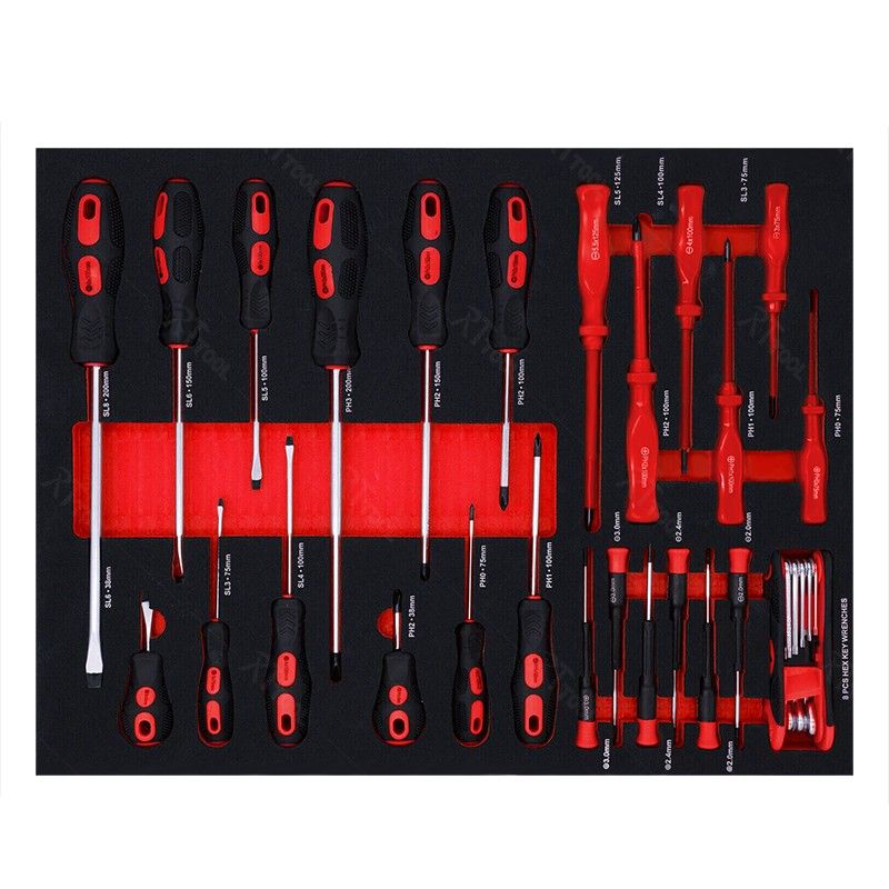 RT Tool Cabinet 7 Drawers Hand Tools Set Auto Repair Storage Full Of Tools Drawer Trolley