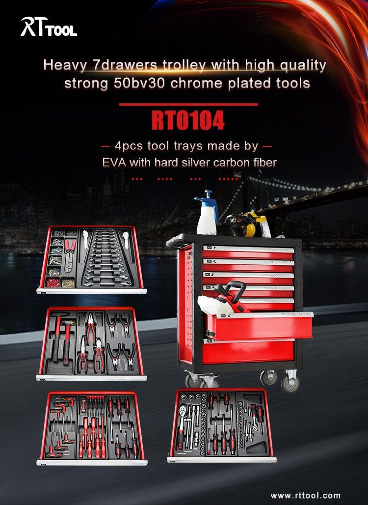 rt rttool 7 Drawers Roller Tool Sets Box Storage Tool Trolley With Car Repair herramientas Tools