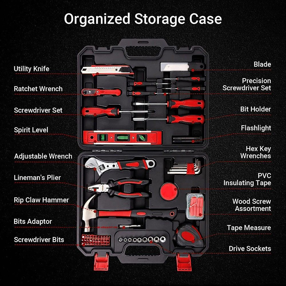 RT tool 125pcs Family Safety Plastic Home Diy Tools Set Hand Tools