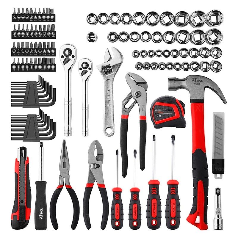 rt tool Socket Wrench Set Hand Tools Kit 122pcs Tools Set With Hex Key Measuring Tape Combination Spanner Screwdriver