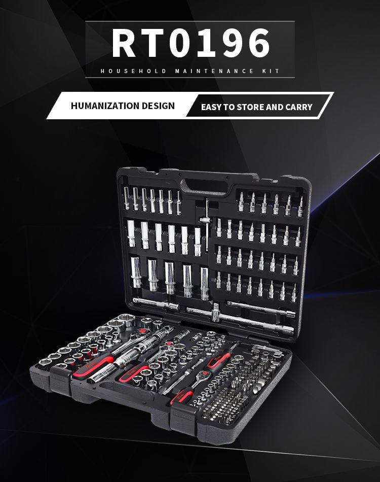 RT tool 196 Pcs Ratchet Socket Set 1/2