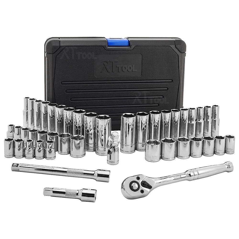 RT 45pcs Rachet Wrench Auto Repair Magnetic Car Repair Hand Tools 3/8 Socket Set