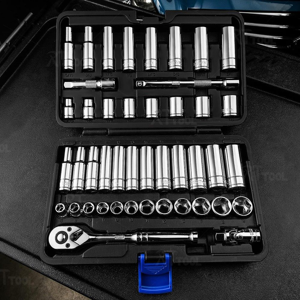 RT 45pcs Rachet Wrench Auto Repair Magnetic Car Repair Hand Tools 3/8 Socket Set