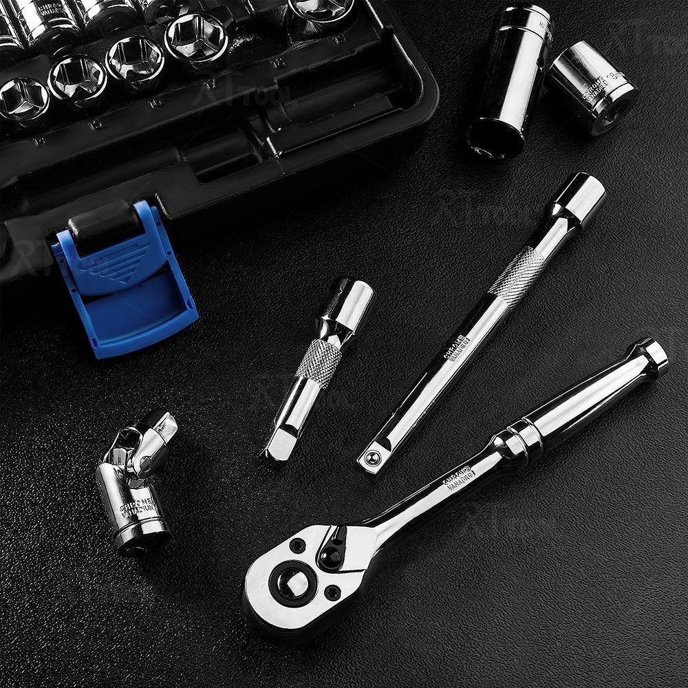 RT 45pcs Rachet Wrench Auto Repair Magnetic Car Repair Hand Tools 3/8 Socket Set