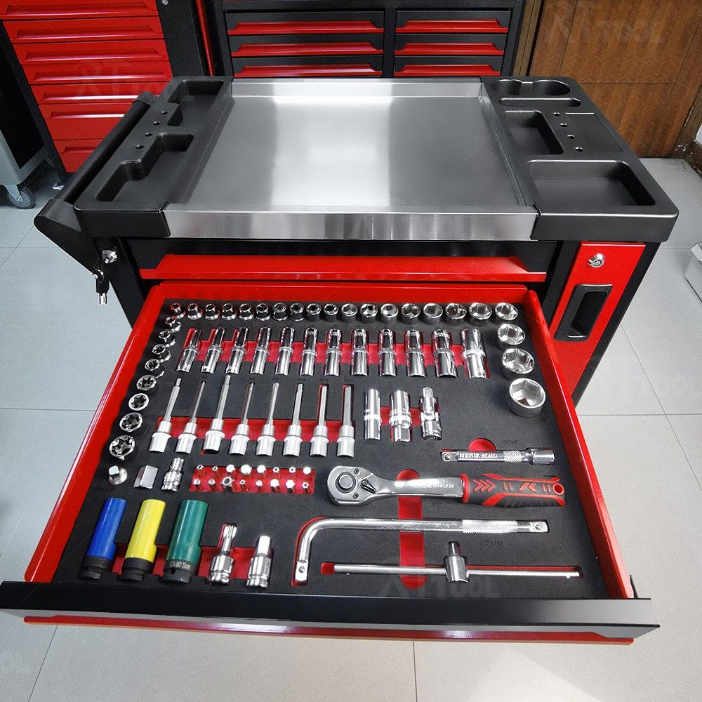 RTTOOL Hardware Tool 7Layer Drawer Workshop Trolley Tool Cabinet Storage With Handle And Casters