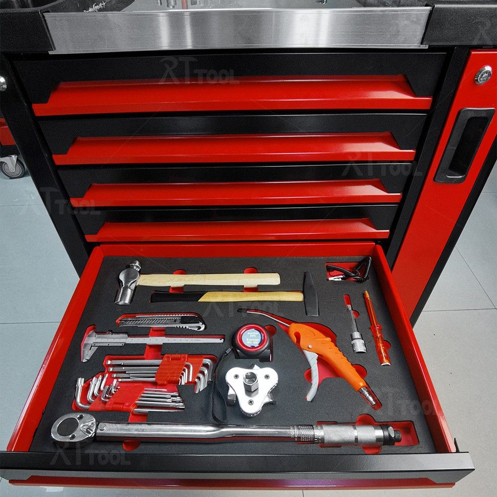 RTTOOL Hardware Tool 7Layer Drawer Workshop Trolley Tool Cabinet Storage With Handle And Casters