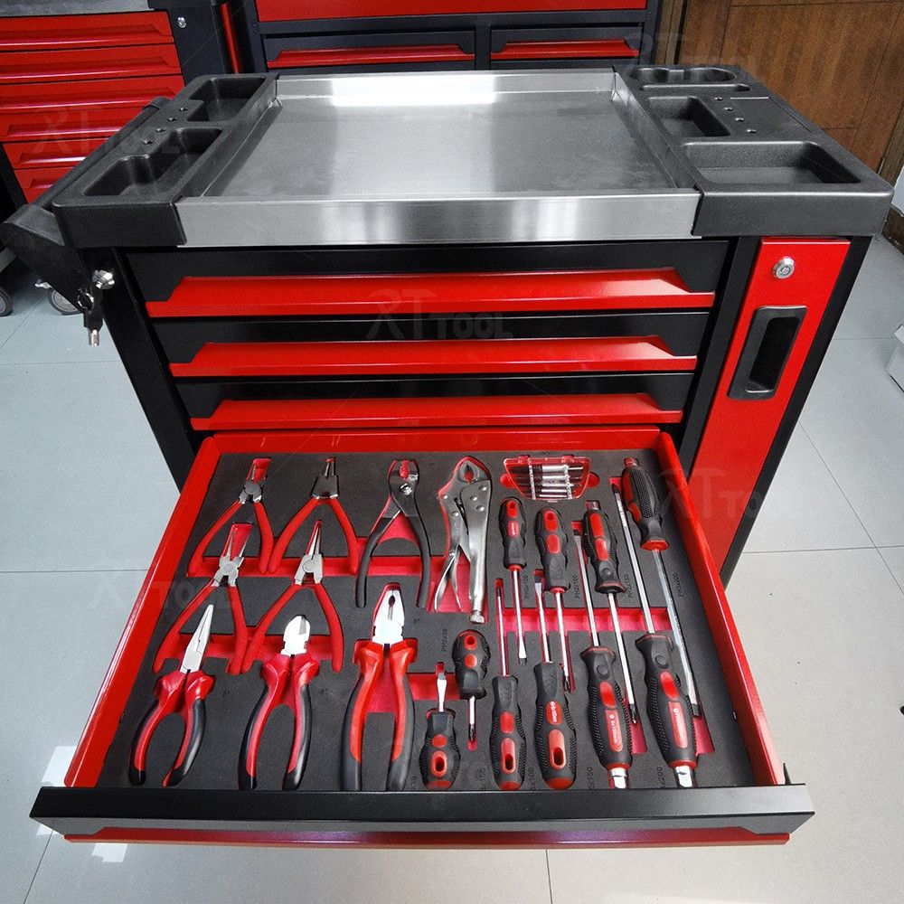 RTTOOL Hardware Tool 7Layer Drawer Workshop Trolley Tool Cabinet Storage With Handle And Casters