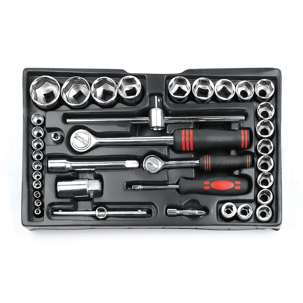 RT tool new custom design wholesale 154 pcs 2 Drawers Metal Case tools kit in iron box