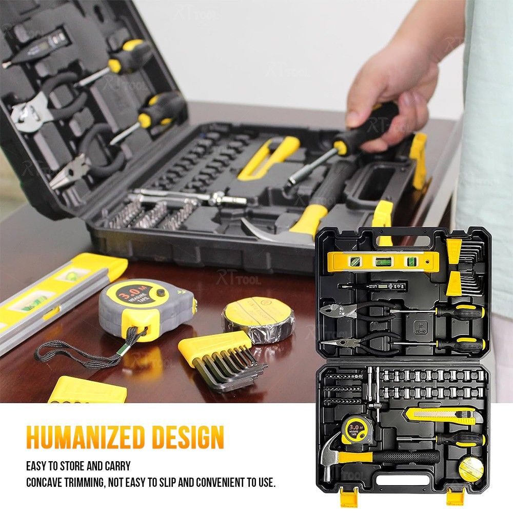 RTTOOL 77 pieces of household car repair box hand tool set socket wrench tool set