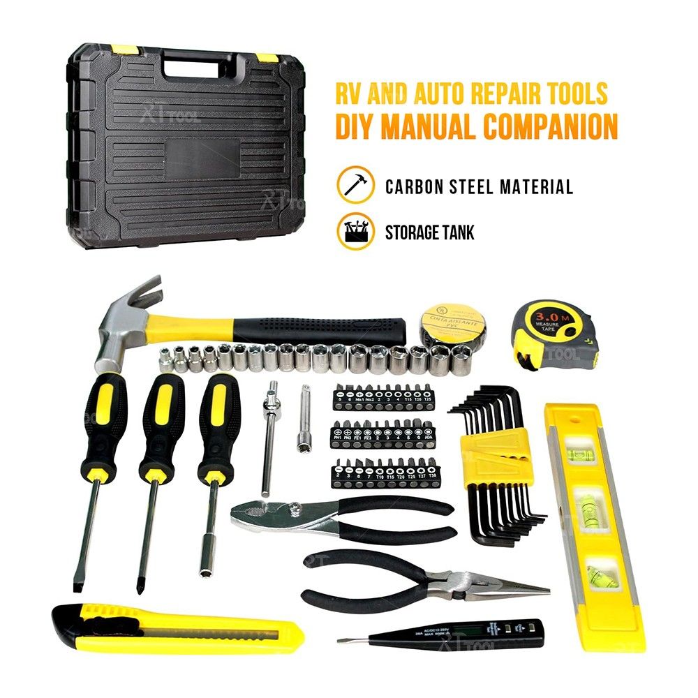 RTTOOL 77 pieces of household car repair box hand tool set socket wrench tool set