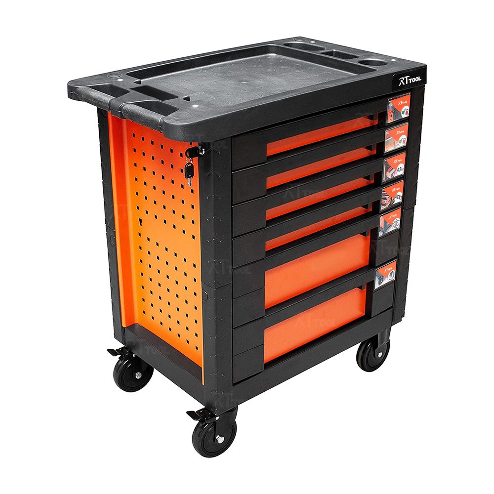 RTTOOL 2023 auto repair garage roller cabinet 6-drawer tool cabinet workshop tool storage tool trolley