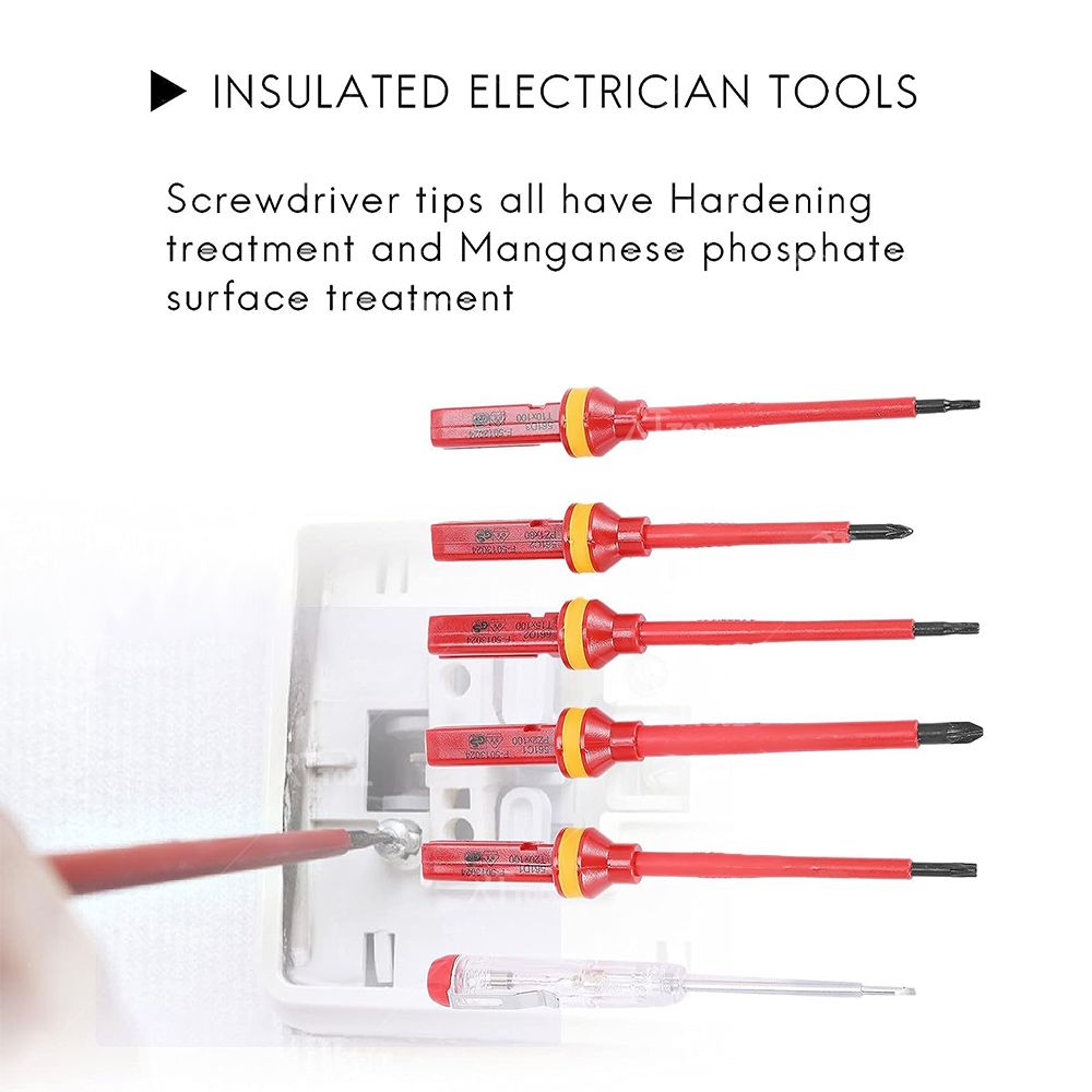 rt tool professional electricians 13 pcs screwdriver 1000v insulated vde tool set