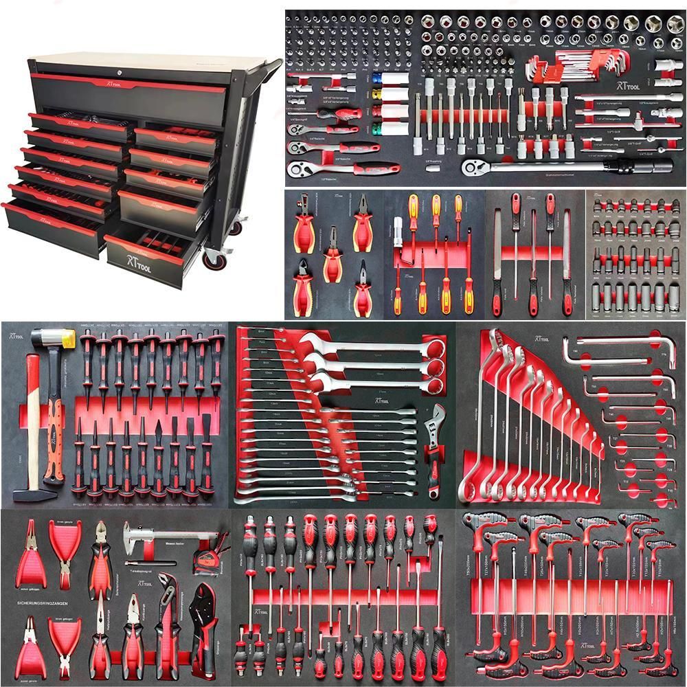 RTTOOL 359pcs tool trolley with metal steel storage workbench tool box tool chest cabinet